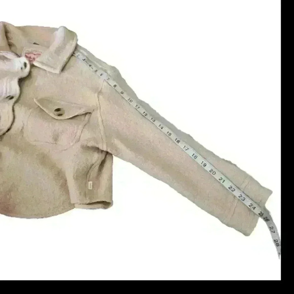 Levis Womens Cropped Wool Blend Shacket In Oat L - Picture 14 of 14
